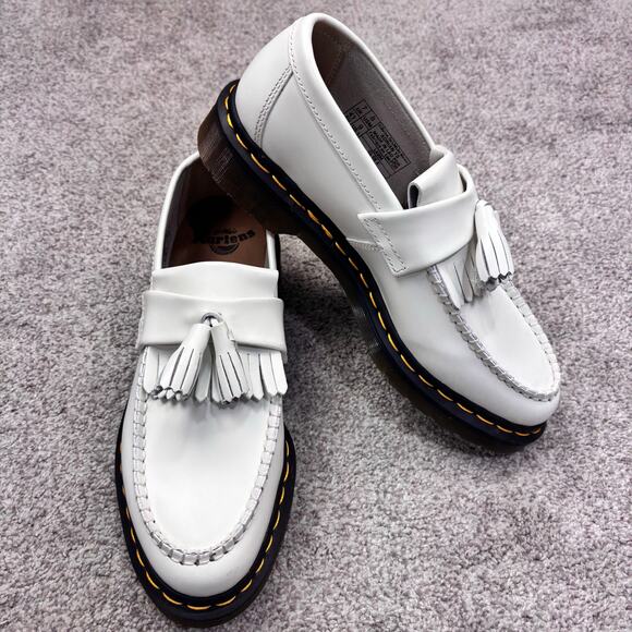 New! Dr. Marten Adrian Yellow Stitch Cashew colored Loafers size M8/W9 - Picture 1 of 7